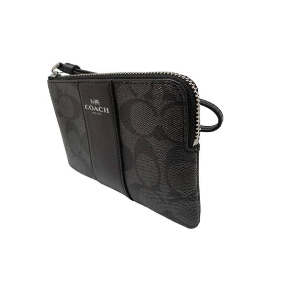 Coach Corner Zip Wristlet Wallet Signature Canvas Logo - Picture 5 of 6